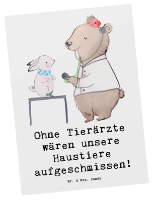 Produktbild von Mr. & Mrs. Panda Postkarte Tierarzt Helden - Weiß - Geschenk, Veterinär, handgefertigte Geschenke, Ansichtskarten, Operation, für Berufstätige, Postkarten, Fotokarte