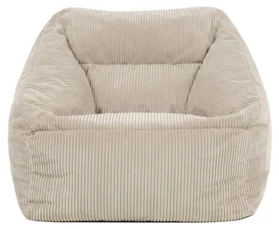 Image de icon Pouf géant Fauteuil-sac Bean Bag Natalia, Beige, Cordon XXL Pouf adulte avec garnissage Pour le salon, Pouf géant XXL Cordon moelleux - Fabriqué en Allemagne