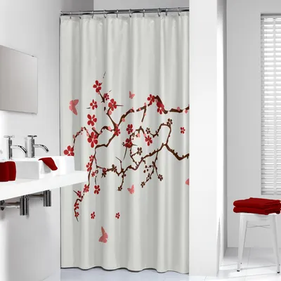 Produktbild von Sealskin Duschvorhang Blossom rot, 233451359