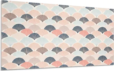 Produktbild von Muster Von Fächern In Wellen – Selbstklebende Fliesen – Wandverkleidung – Wandpaneel – PVC Fliesen – Vinylflisen – PCV Flisen – Selbstklebend – Wanddeko – 120 x 60 cm