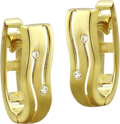 Produktbild von GoldDream Damen Ohrringe Line Zirkonia weiß Creolen 333er Gelbgold D2GDO524WY