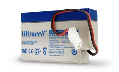 Image de Ultracell 78242 UL Batterie plomb-acide 12 V, 0,8 Ah (UL0.8-12) - AMP plug Batterie plomb-acide