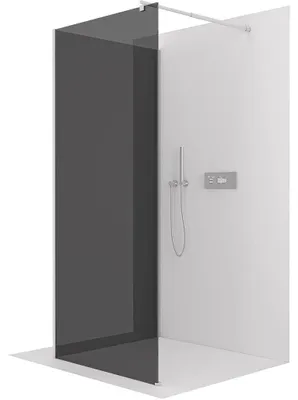 Obrázek produktu pro CERANO - Sprchová zástěna Walk-in Onyx Corner Round L/P - 8 mm - kulatá vzpěra - chrom, grafitové sklo - 120x90x200 cm