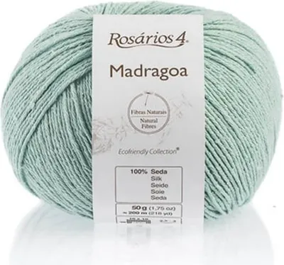 Produktbild von Rosarios 4 Madragoa Seidengarn 50g, 100% Seide, Grüntöne – Ideal für Sommerprojekte