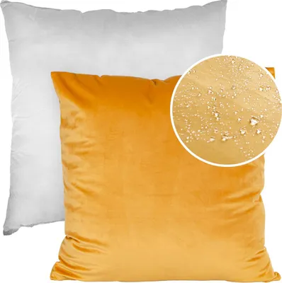 Produktbild von Dekokissen 60x60cm Kissenhülle mit Füllung Kissenbezug mit Reißverschluss Einfarbig Samt Uni Orange