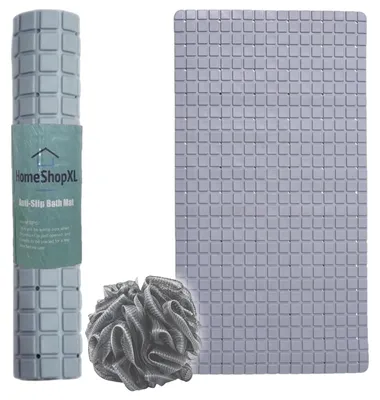 Produktbild von Badematte Duschmatte - 70x40cm - Antirutschmatte Grau mit Saugnäpfen - Antirutschmatte für Bad oder Dusche
