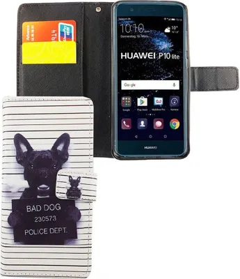 Produktbild von Handyhülle Tasche für Handy Huawei P10 Lite Böser Hund Weiß