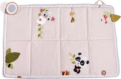 Produktbild von Tiny Love Super Mat, Spielmatte Baby, faltbare Spieldecke (150 x 100 cm), 0+ Monate, 6 Aktivitäten, Krabbeldecke Baby,12 Meilensteinkarten, Boho Chic