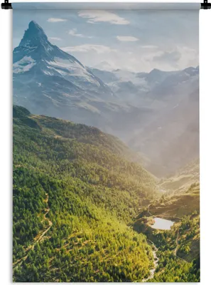 Produktbild von MuchoWow® Wandteppich Wandbehang Berge - Pflanzen - Landschaft 60x90 cm Tapisserie Dekoration Wandtuch - Foto-Teppich - Abwaschbar