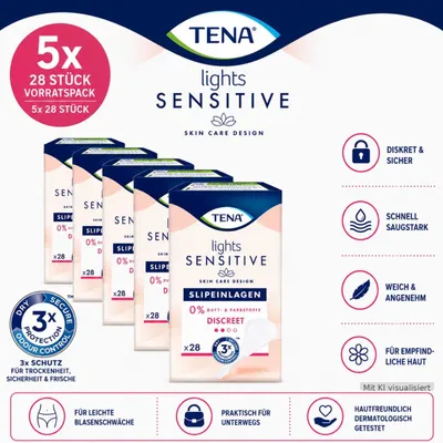 Produktbild von Tena Lights Slipeinlagen Discreet Sensitiv 28er (5er Pack)