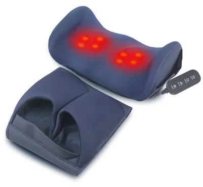 Image de Appareil de massage des pieds Zimilo avec fonction chauffante et massage par rouleaux, 3 niveaux d'intensité, housse amovible, shiatsu, infrarouge, pour les pieds et le bas des jambes, relaxant