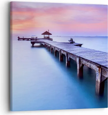 Produktbild von Bild auf Leinwand - Leinwandbild - Strand Wasser Meer Urlaub - 30x30cm - Wand Bild - Wanddeko - Leinwanddruck - Bilder - Kunstdruck - Wanddekoration - Leinwand bilder - Wandkunst - AC30x30-2450