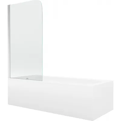 Obrázok produktu pre Mexen Vega obdĺžniková vaňa 180 x 80 cm s obkladom a 1-krídlovou sprchovou zástenou 70 cm, transparentnéné, chrómová
