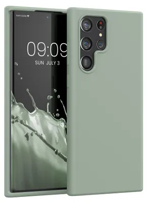 Produktbild von kwmobile Handyhülle für Samsung Galaxy S22 Ultra Hülle - Case Silikon - Kabelloses Laden - Schutzhülle Cover in Graugrün
