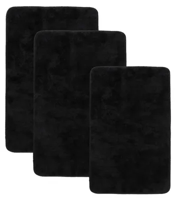 Produktbild von 3-teiliges Badezimmerteppich-Set, 40 x 60 cm schwarz und 50 x 80 cm, rutschfeste Badematte für das Badezimmer