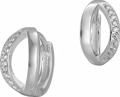 Produktbild von SilberDream Creolen für Damen 925 Silber weiß Zirkonia Ohrringe 14mm SDO420W