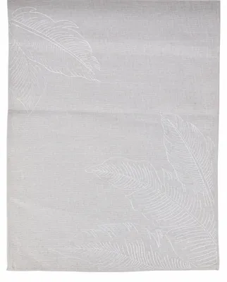 Produktbild von Grau Tischläufer mit tropischen Blättern - 40 x 173 cm