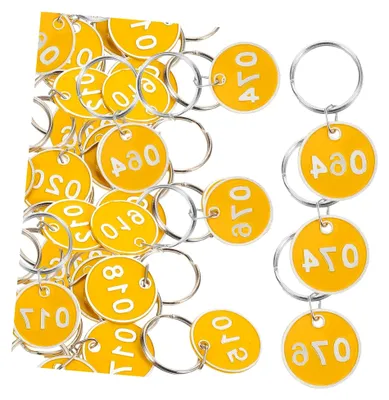 Produktbild von Metallnummern-Tags 1-100 Set mit Schlüsselring für Gepäck- und Schlüsselidentifikation