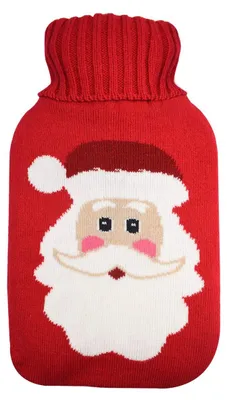 Produktbild von Wärmflaschenbezug Wärmflaschenhülle Strickbezug - Rot - Weihnachtsmodell - Passend für 2-Liter-Wärmflasche - Für den Winter