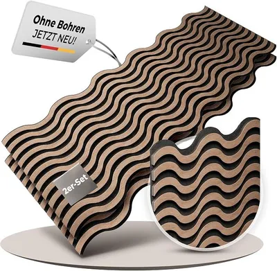 Produktbild von ,Wandpaneele, Akustikpaneele,115x60x5 cm (2er set), 3d Wandpaneele Selbstklebend, Wandverkleidung Innen, Paneele Wand, Akustikpaneele Selbstklebend, Schallschutzplatten, Eiche
