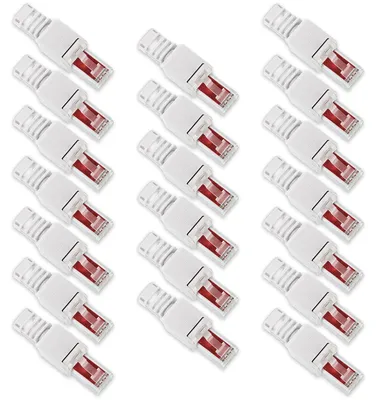 Produktbild von 20x Netzwerk Stecker RJ45 Cat6 Cat7 Cat5 LAN Kabel werkzeuglos Netzwerkstecker