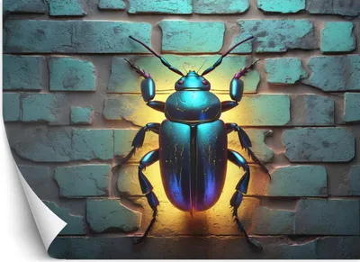 Produktbild von Vlies fototapete Neon-Insekten Tiere 350x245 cm Feeby Gelb inkl. Kleber einfache Montage