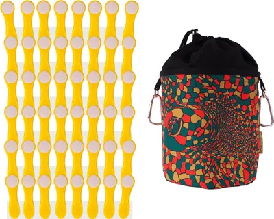 Produktbild von trendfinding 48 Wäscheklammern Gelb-Weiß Edelstahl und 1 Wäscheklammerbeutel Schildkröte