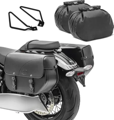Produktbild von Satteltasche Kentucky + Satteltaschenhalter Universal schwarz