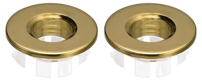 Image de Anneaux de trop-plein pour lavabo, 2 pièces, en laiton doré, diamètre 25,3 mm, pour salle de bain et cuisine