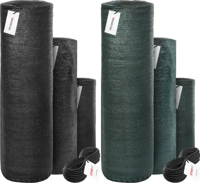 Produktbild von HOLZBRINK Zaunblende Sichtschutz, Schattierwert 40%, Schattiergewebe 38g/m?, Schwarz, inkl. PP-Seil, Höhe 150cm, Länge 10lfm, HZB-02A-150-10