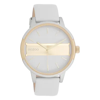 Produktbild von Oozoo Damen Lederarmband Uhr Timepieces grau Analog Quarzuhr UOC11152