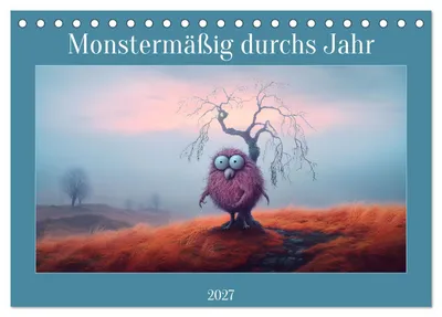 Produktbild von Monstermäßig durchs Jahr (Tischkalender 2027 DIN A5 quer), CALVENDO Monatskalender