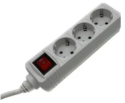 Produktbild von Steckdosenleiste, Hama R9223805, 3-fach, Schuko, Schalter, 3 m, Weiß