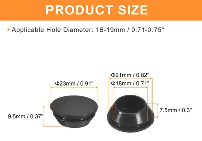 Produktbild von 15 Stš¹ck Silikonstopfen, runde Gummistopfen zum Einrasten in 18-19mm L?cher, wasserdichte Lochstopfen fš¹r Metallrohre, M?bel-Endkappen, schwarze Eins?tze
