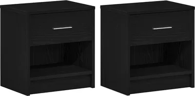 Obrázok produktu pre Nočné stolíky 2 ks s zásuvkou čierne 39x28x41 cm