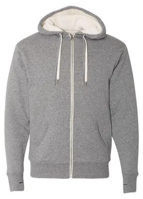 Productafbeelding van Independent - Uni hooded jacket voor heren/dames, met rits, sherpa-voering, model LT4370 (maat S) (wit & zwart/naturel)
