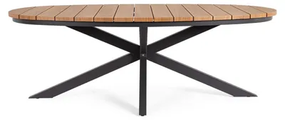 Produktbild von Ovaler Outdoor-Tisch aus Aluminium in Anthrazit 115x218 Bizzotto Zelmar