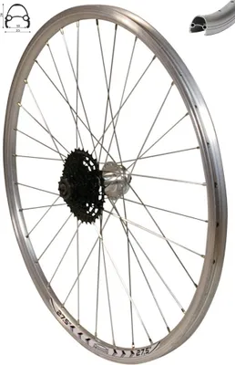 Produktbild von REDONDO 27,5 Zoll Hinterrad Laufrad Felge Silber Disc + 9 fach Shimano Kassette