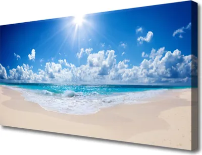 Produktbild von Tulup Leinwand-Bilder 100x50 Wandbild Canvas Kunstdruck Strand Meer Sonne Landschaft