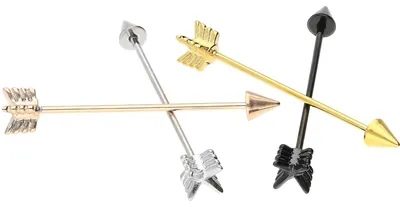 Produktbild von Zungenpiercing, Intim-Piercing Chirurgenstahl Industrial Ohrpiercing PFEIL