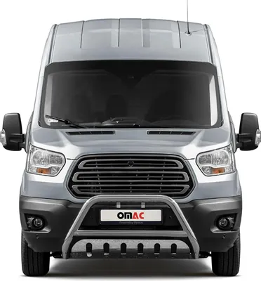 Image de Barre de protection avant pour Ford Transit 2014-2025 avec ABE Acier inoxydable Argent