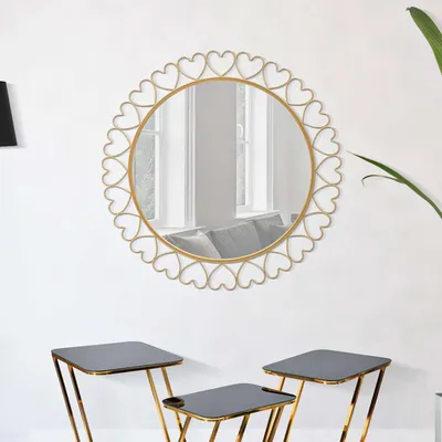 Immagine prodotto di Fatatoza - Specchio, 80x80h cm oro, Cornice con Cuori