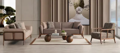 Produktbild von Moderne Wohnzimmer Couchgarnitur Polster 3-Sitzer Relaxsessel 2tlg