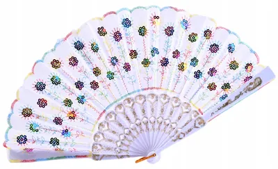 Imagen del producto de Abanicos de mariposa elegantes con lentejuelas, plegables, ideales para el calor del verano y fiestas