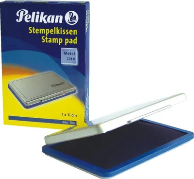 Produktbild von Stempelkissen Gr.2 Metallgehäuse blau Packung mit 5 Stück