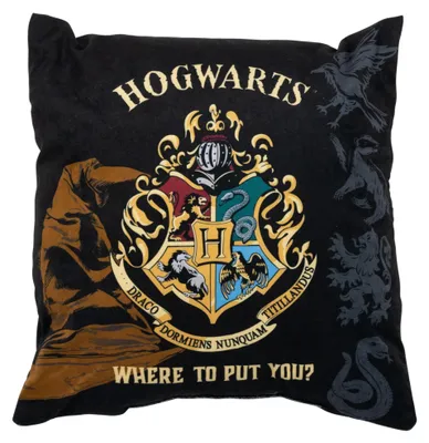 Plüsch-Dekokissen Harry Potter Hogwarts 40x40 cm Schwarz