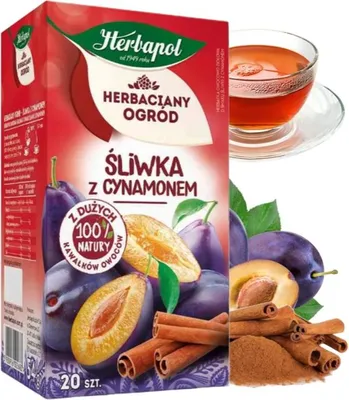 Obrázek produktu pro Herbatka owocowa śliwka z cynamonem Herbaciany Ogród 20 torebek