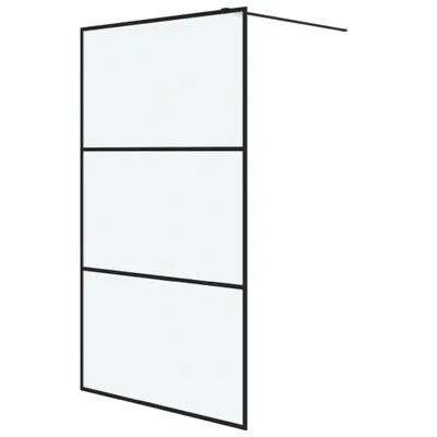 Image de vidaXL Paroi de douche pour passage piétonnier noir 115x195 cm verre ESG mat