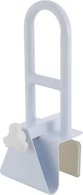 Produktbild von Badewannen-Einstiegshilfe - Haltegriff für Badewanne - Verstellbare Klemmbreite 11,5–21 cm - Maße 11,5–21×15×43 cm - Metall - Für Senioren - Weiß