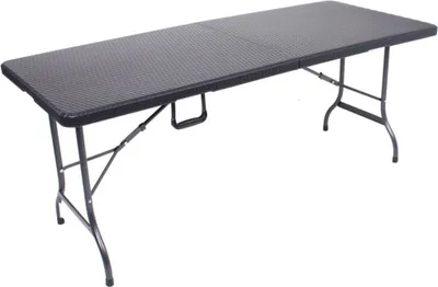 Produktbild von Klapptisch >Ventana< in schwarz aus Stahl/Kunststoff - 75x72x180cm (BxHxT)